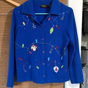 Onque Casuals Vibrant Blue Cotton Top